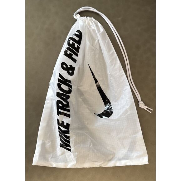 Nike Track & Field White/Black Drawstring Tote Shoe Bag Sack Backpack - Picture 5 of 6